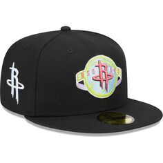 Мужская облегающая шляпа New Era Black Houston Rockets Color Pack 59FIFTY