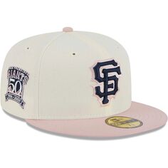 Мужская облегающая шляпа New Era белая/розовая San Francisco Giants Chrome Rogue 59FIFTY