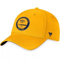 Мужская гибкая шапка с логотипом Fanatics золотого цвета Nashville Predators, аутентичная профессиональная команда, тренировочный лагерь, тренировочная кепка
