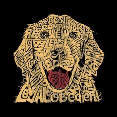 Собака — мужской свитшот с круглым вырезом с принтом Word Art LA Pop Art