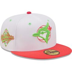 Мужская облегающая шляпа New Era White/Coral Toronto Blue Jays 1992 World Series Strawberry Lolli 59FIFTY