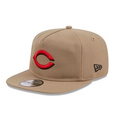 Мужская регулируемая кепка для гольфиста New Era цвета хаки Cincinnati Reds