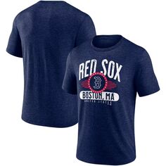 Мужская темно-синяя футболка с фирменным рисунком Fanatics Boston Red Sox Badge of Honor Tri-Blend