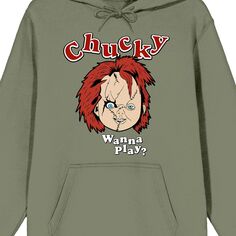 Мужская толстовка с капюшоном Chucky Face Wanna Play Licensed Character