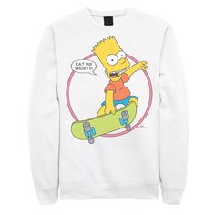 Мужской флисовый пуловер с рисунком The Simpsons Bart Simpson Eat My Shorts Licensed Character