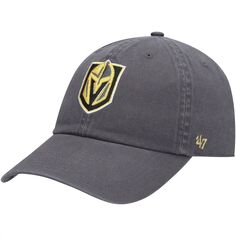 Мужская регулируемая шапка темно-серого цвета Vegas Golden Knights Team Clean Up &apos;47 47 Brand