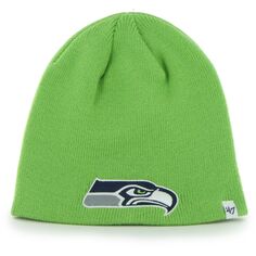 Мужская неоново-зеленая вязаная шапка с логотипом Seattle Seahawks &apos;47 47 Brand