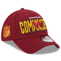 Мужская гибкая кепка New Era бордового цвета Washington Commanders 2023 NFL Draft 39THIRTY