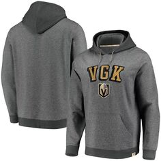 Мужской фирменный флисовый пуловер Fanatics с принтом серого/темно-серого цвета Vegas Golden Knights True Classics, толстовка с капюшоном
