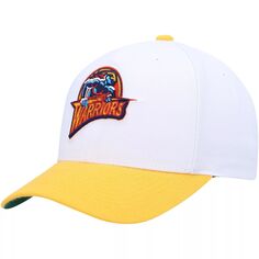 Мужская кепка Mitchell &amp; Ness белого/золотого цвета Golden State Warriors Hardwood Classics Core 2-Tone 2.0 Pro Snapback Hat