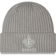 Мужская серая классическая вязаная шапка New Era New Orleans Saints Core с манжетами