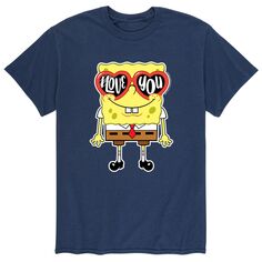 Мужская футболка с очками и сердечками в форме Губки Боба Квадратные Штаны Licensed Character