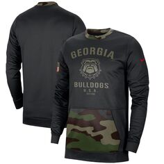Мужской пуловер Nike Georgia Bulldogs черного/камуфляжного цвета в стиле милитари