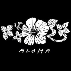 Aloha — мужская толстовка с круглым вырезом Word Art LA Pop Art