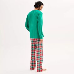 Мужские Jammies For Your Families Feliz Navidad Фланелевой пижамный комплект с открытым низом и верхом