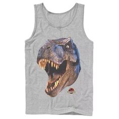 Мужская майка с принтом «Парк Юрского периода» T-Rex Head Roar Licensed Character