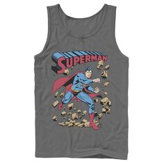Мужской винтажный постер из комиксов DC «Супермен Smash Rocks», майка DC Comics