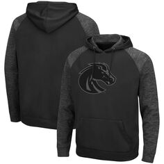 Мужская толстовка с капюшоном Colosseum Black Boise State Broncos Blackout 3.0 в тон реглан