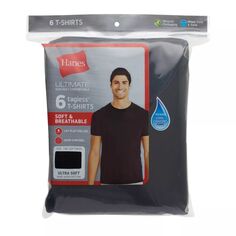 Мужские футболки Hanes Ultimate ComfortSoft, 6 пар