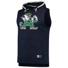 Мужская темно-синяя толстовка без рукавов Under Armour Notre Dame Fighting Irish Game Day Tech