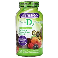 Витамин D3 VitaFusion, со вкусом персика и ягод, 150 жевательных таблеток