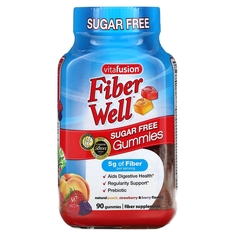 Пребиотик VitaFusion Fiber Well, персик / клубника / ягоды, 90 жевательных таблеток