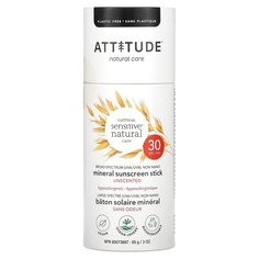 Стик ATTITUDE Oatmeal Sensitive Natural Care солнцезащитный с минералами SPF 30 без запаха, 85 г