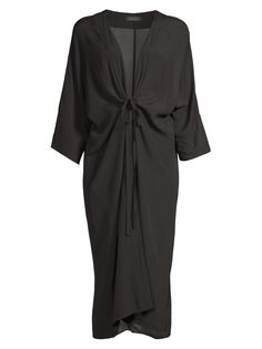 Прикрывающее платье с узлом спереди Haight., черный