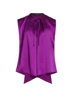 Женственная атласная блуза с запахом Frederick Anderson, фиолетовый