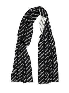 Мини-шарф с логотипом по всей поверхности Balenciaga, черный