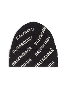 Мини-шапка с логотипом по всей поверхности Balenciaga, черный