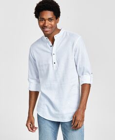 Мужская льняная рубашка стандартного кроя Popover I.N.C. International Concepts