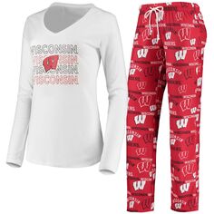 Пижамный комплект Concepts Sport Wisconsin Badgers, красный