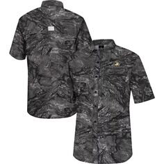 Мужская темно-серая рубашка для рыбалки на всех пуговицах Army Black Knights Realtree Aspect Charter Colosseum