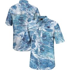 Мужская синяя рубашка для рыбалки на всех пуговицах Penn State Nittany Lions Realtree Aspect Charter Colosseum