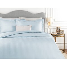 Комплект постельного белья из атласа в двойную полоску Madame Coco Elicia - Голубой