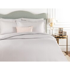 Комплект постельного белья из атласа в полоску размера «king-size» Madame Coco Elicia — светло-серый