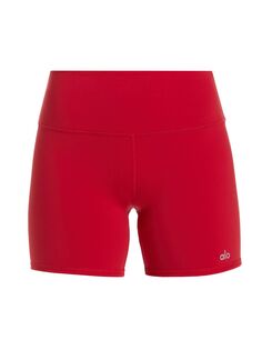 Байкерские шорты Airbrush с высокой талией 5 дюймов Alo Yoga, красный
