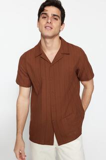 Рубашка TRENDYOL MAN, коричневый