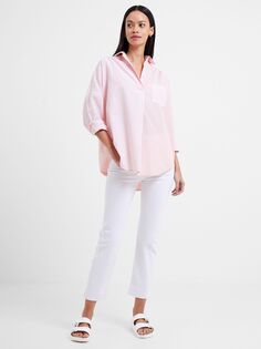Рубашка в полоску с длинными рукавами French Connection Rhodes Popover, цвет розовый лотос
