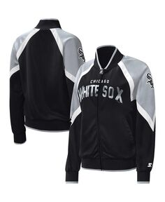 Черная женская спортивная куртка с молнией во всю длину реглан Chicago White Sox Touchdown Starter, черный