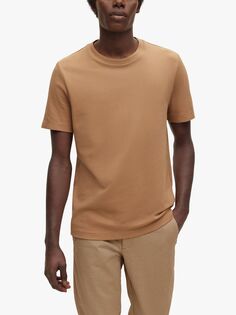 Текстурная футболка BOSS Tiburt, средний бежевый