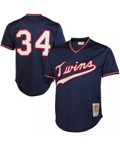 Мужской темно-синий Джерси Kirby Puckett Minnesota Twins 1985 Authentic Cooperstown Collection из сетки для тренировки ватина Mitchell &amp; Ness