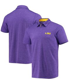Мужская фиолетовая рубашка-поло омни-оттенка LSU Tigers Tech Trail Space Dye Columbia