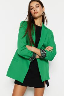 Пиджак Trendyol с детальной и обычной подкладкой, зеленый