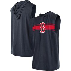 Мужской пуловер без рукавов New Era Navy Boston Red Sox с капюшоном