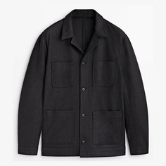 Куртка-рубашка Massimo Dutti False Plain Wool Blend, темно-синий