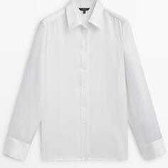 Рубашка Massimo Dutti Satin With Cut-out Details, белый