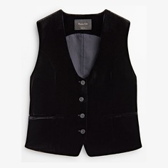 Жилет Massimo Dutti Velvet Suit, черный