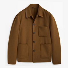 Куртка-рубашка Massimo Dutti Studio Double-faced Wool, рыжевато-коричневый